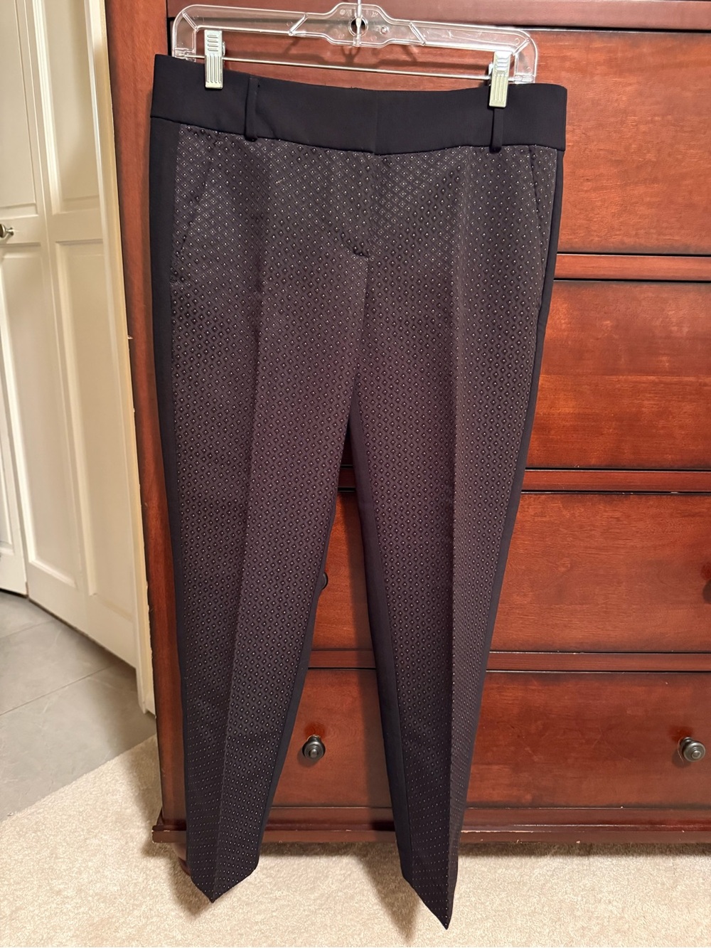 LOFT Black Textured Ponte Tailored Pants